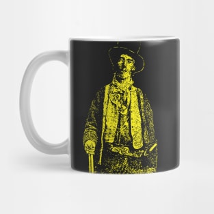 Billy the Kid Grunge Pop Distressed Style Billy the Kid Western Outlaw Yellow Version Mug